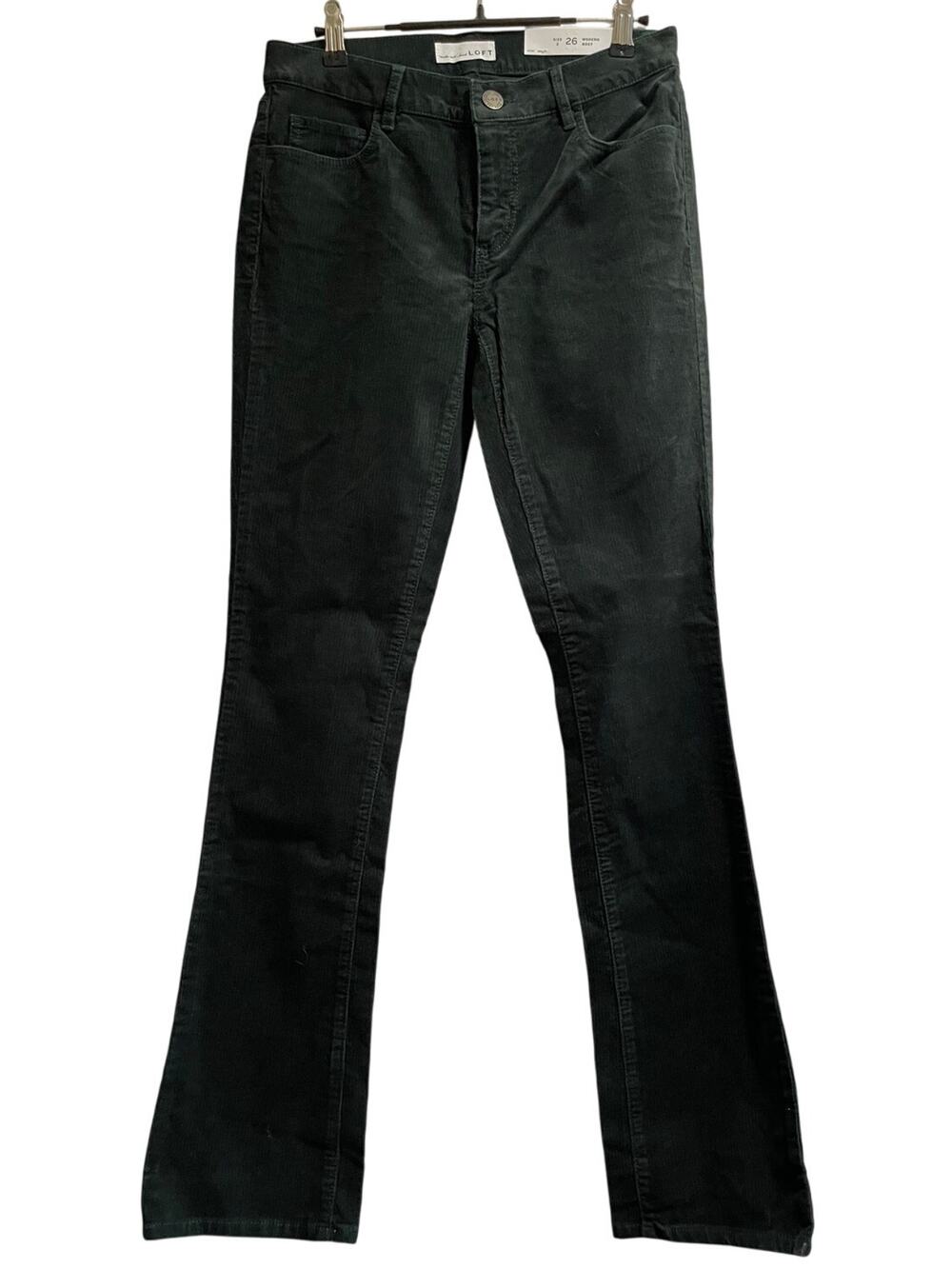 NWT Ann Taylor The Loft Dark Gray Corduroy Curvy Bootcut Jeans Size 26